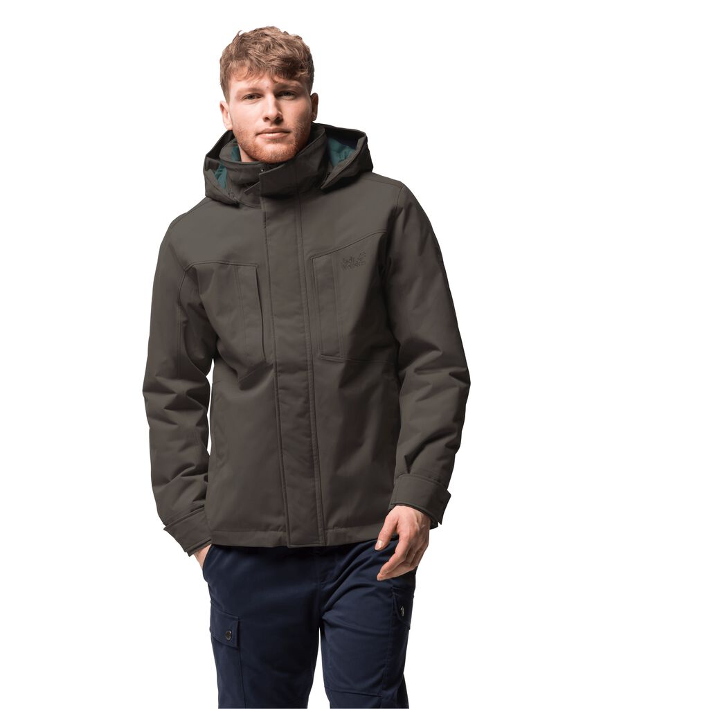 Jack Wolfskin GLACIER Férfi Télikabát Szürke Barna - LERWKV-057